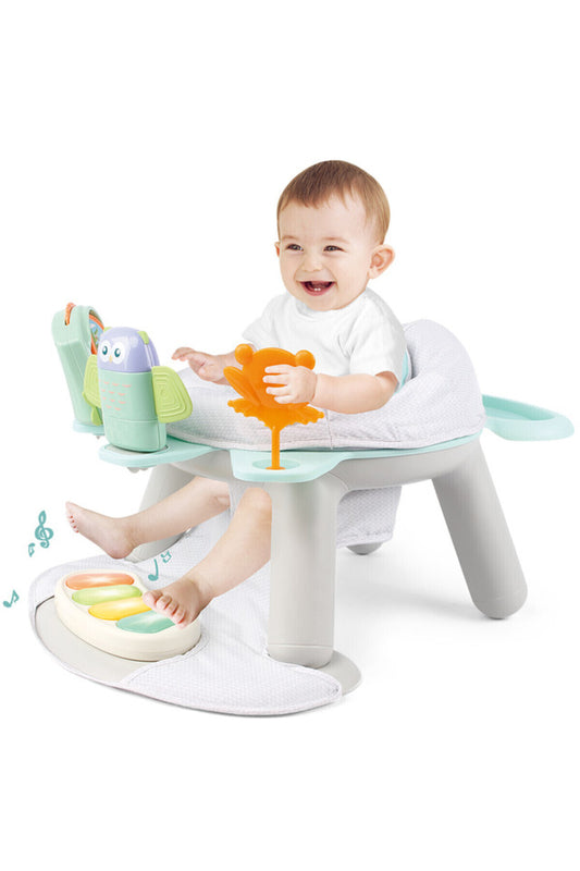 Teknum 2-IN-1 Dining Chair/ Toddler Play Seat W/ Pedal Piano -White
