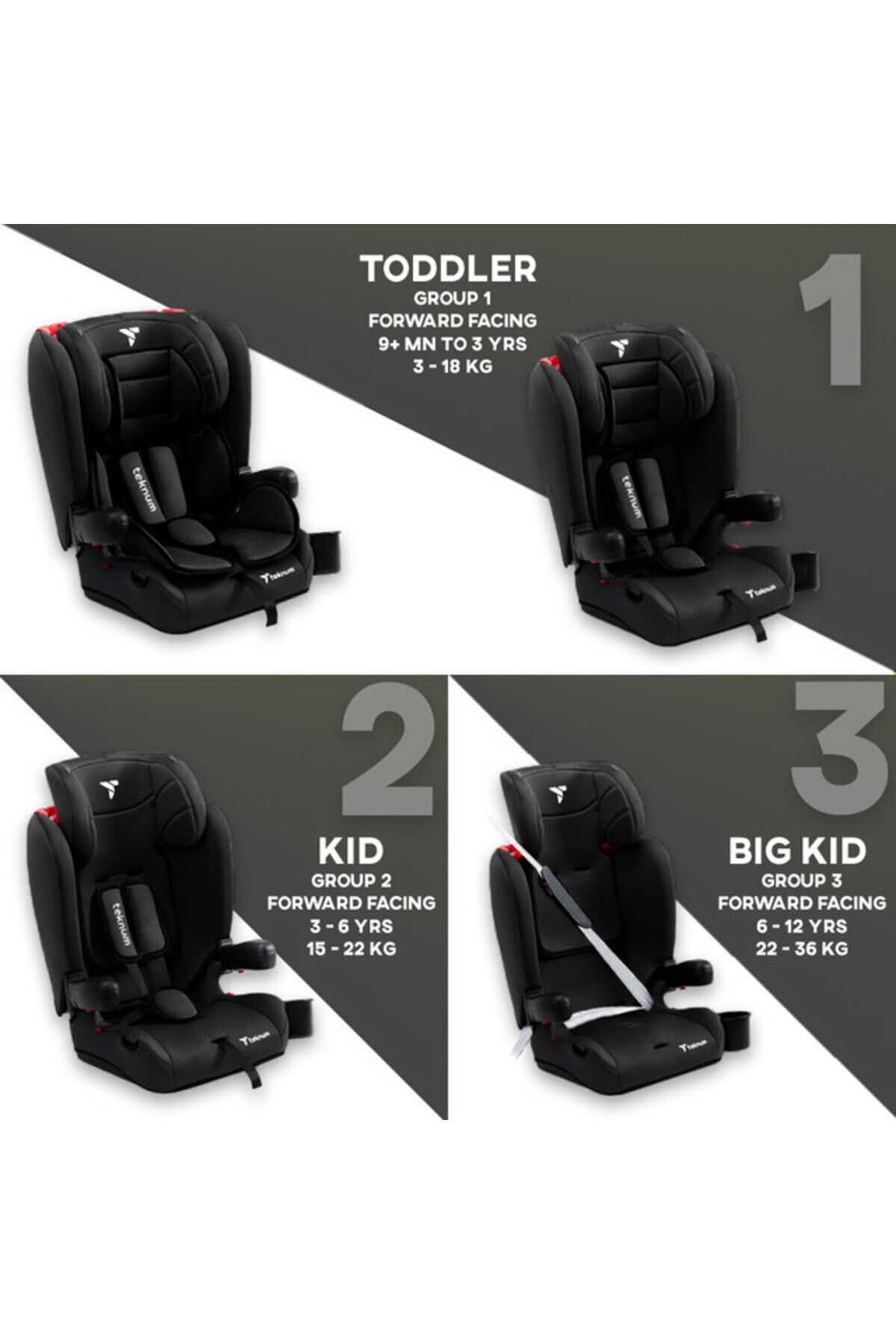 Teknum Pack and Go Foldable Car Seat Black