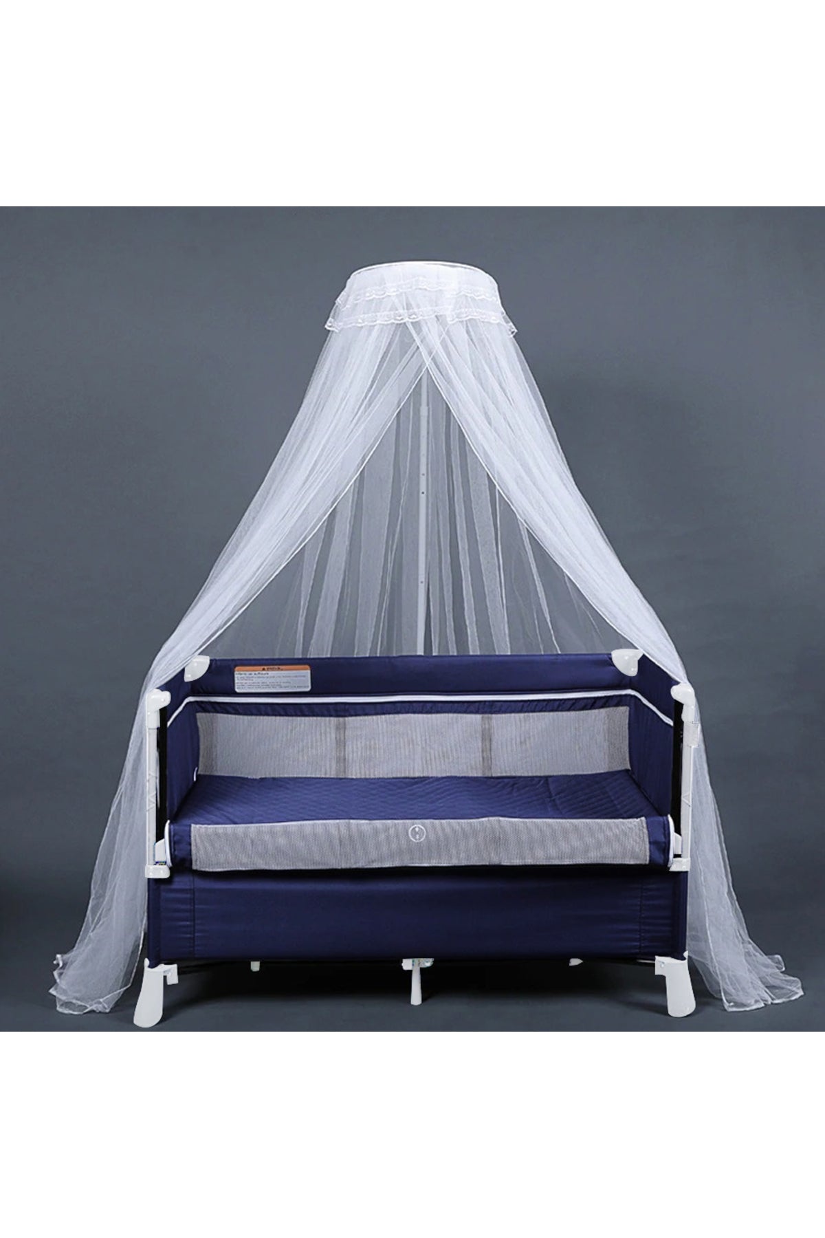 Teknum 4 in 1 Baby Bedside Co-Sleeper Bassinet and Playpen wt Rocker Navy Blue