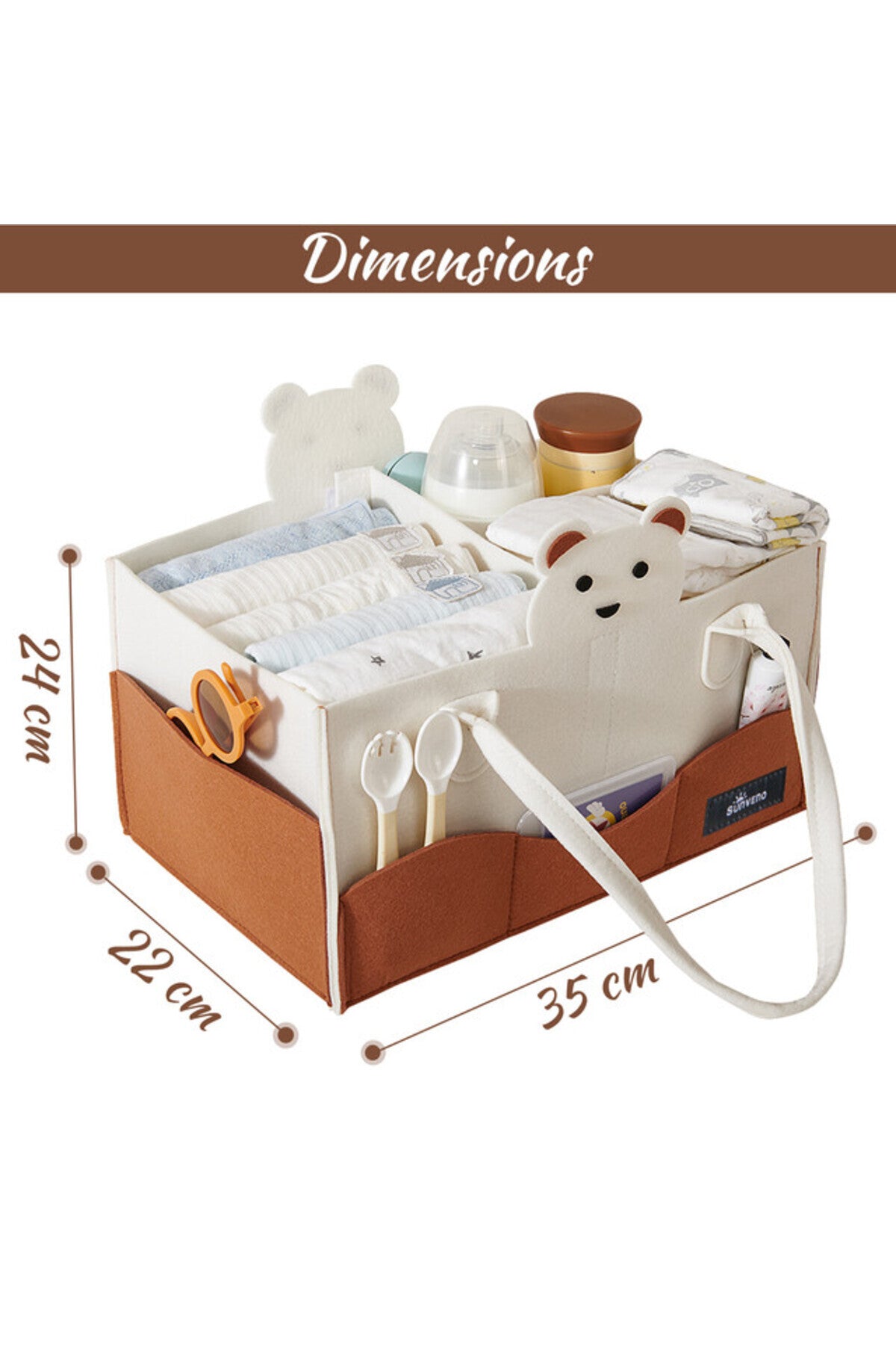 Sunveno Organizer Diaper Caddy Ivory