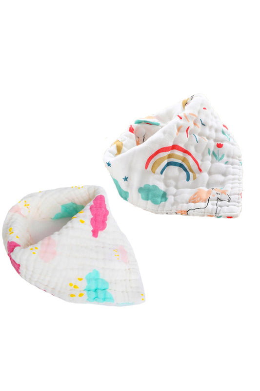 Little Story - Muslin Bandana Bibs - Set of 2 - Unicorn