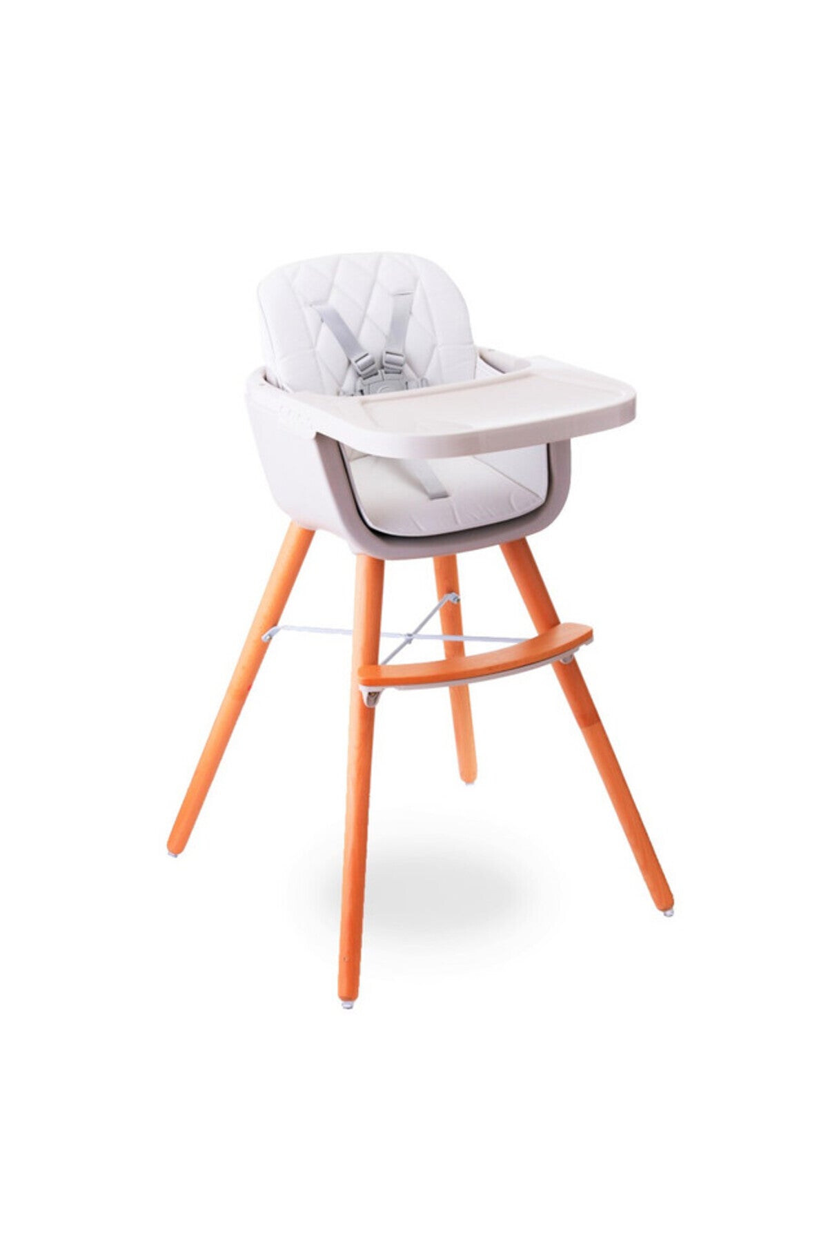 Teknum - Premium Dual Height Wooden High Chair - White
