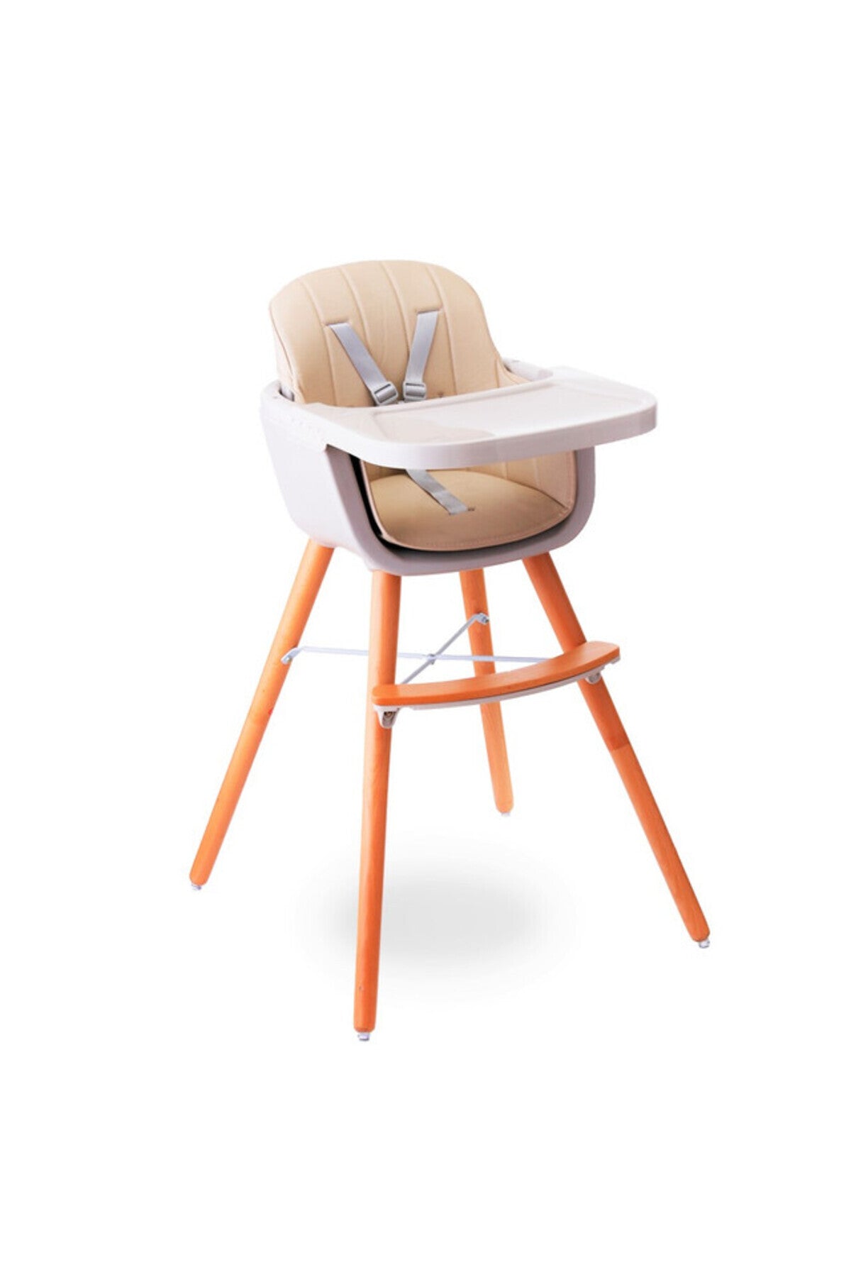 Teknum - Premium Dual Height Wooden High Chair - Ivory
