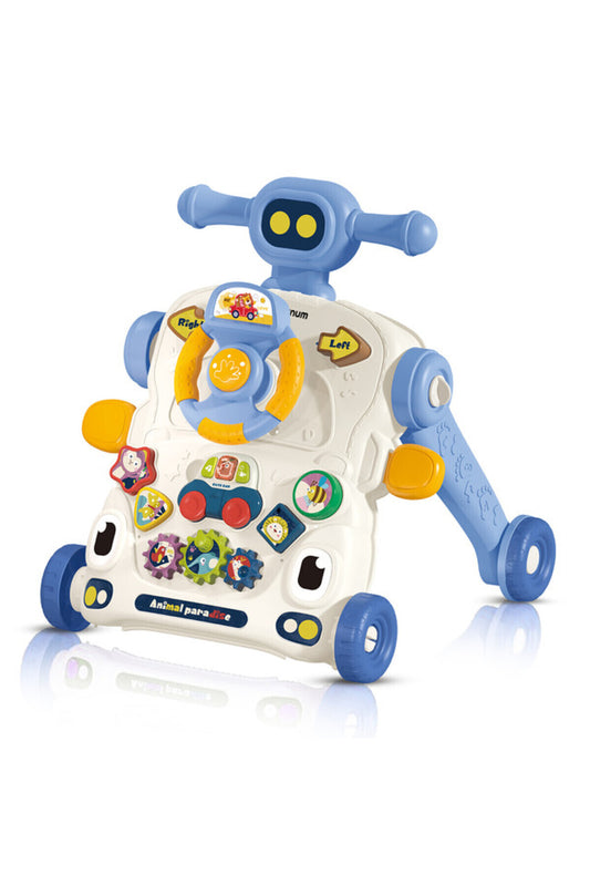 Teknum 3-IN-1 Baby Walker Learning Table Mode Game Panel Mode with Musical keyboard - Blue