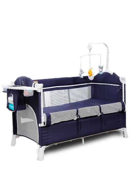 Teknum 4 in 1 Baby Bedside Co-Sleeper Bassinet and Playpen wt Rocker Navy Blue