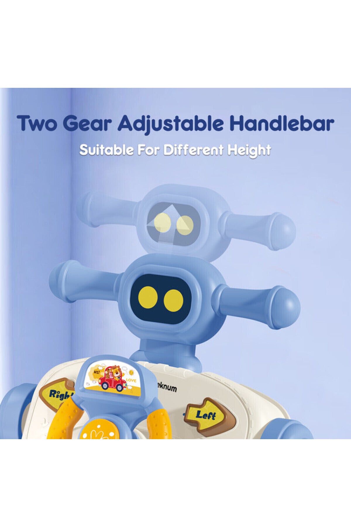 Teknum 5-IN-1 Baby Walker Learning Table Mode Game Panel Mode Scooter Mode Roller Coaster Mode with Musical keyboard - B