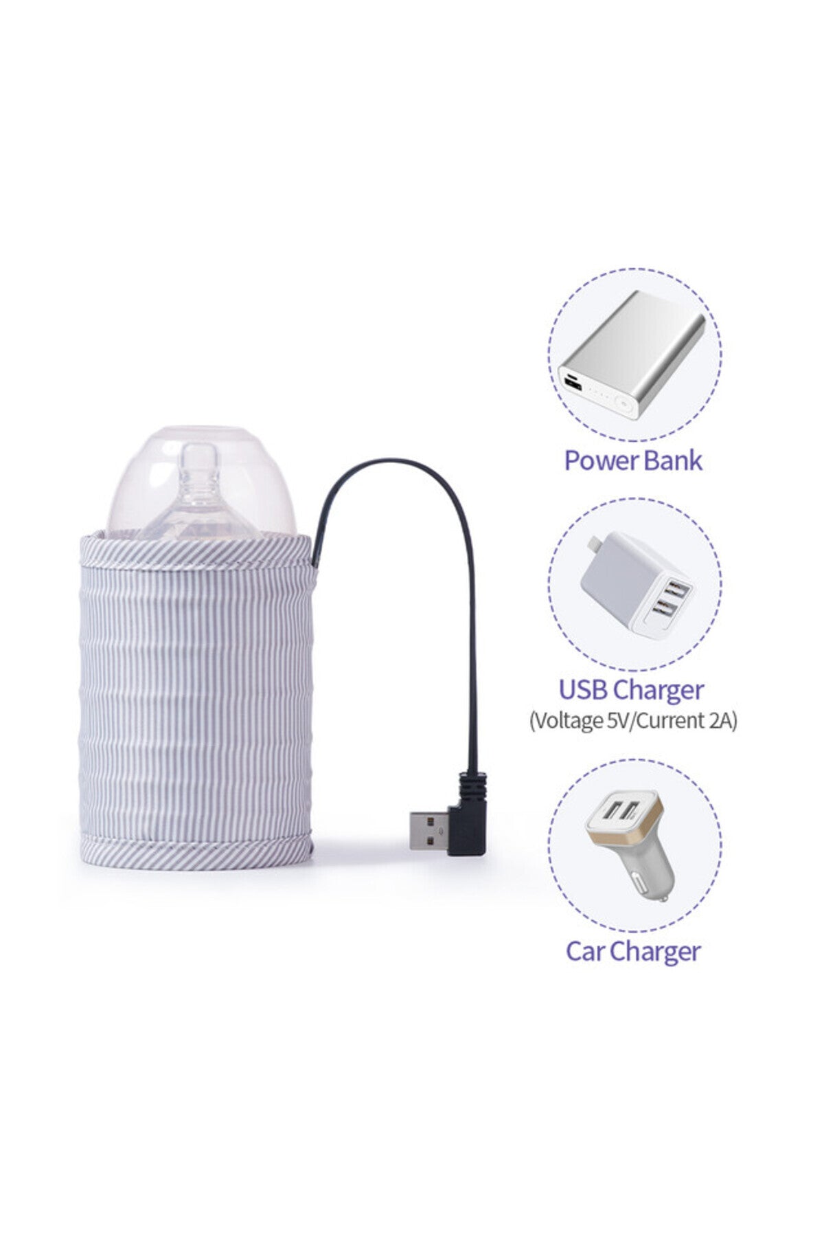 Sunveno - Travel USB Milk Bottle Warmer - Grey