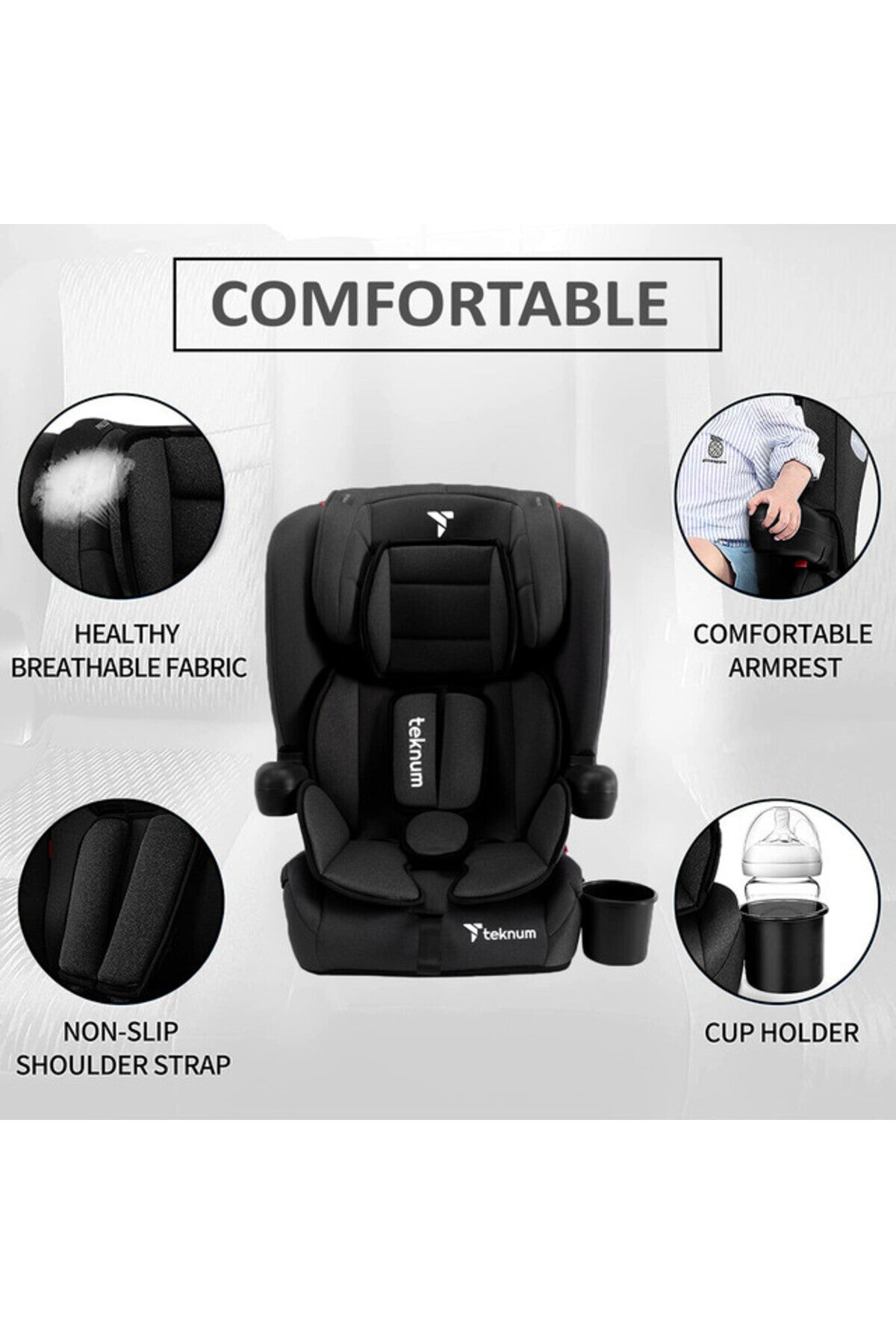 Teknum Pack and Go Foldable Car Seat Black