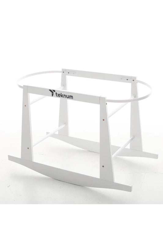 Teknum Wicker Pod Moses Basket Rocker Stand - White