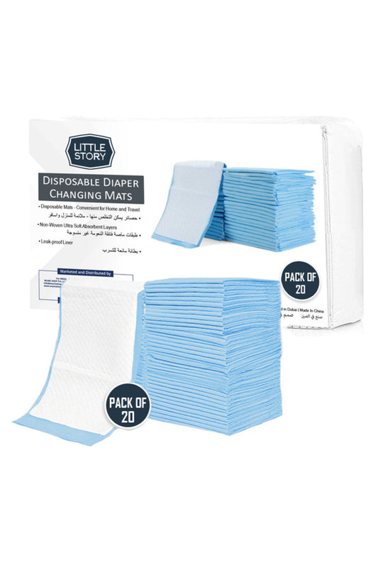 Little Story -Disposable Diaper Changing Mats - Pack of 20pcs - Blue