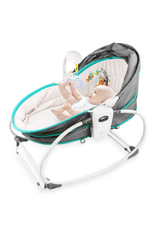 Teknum 5-in-1 Cozy Rocker Bassinet w/ Awning & Mosquito net- Green