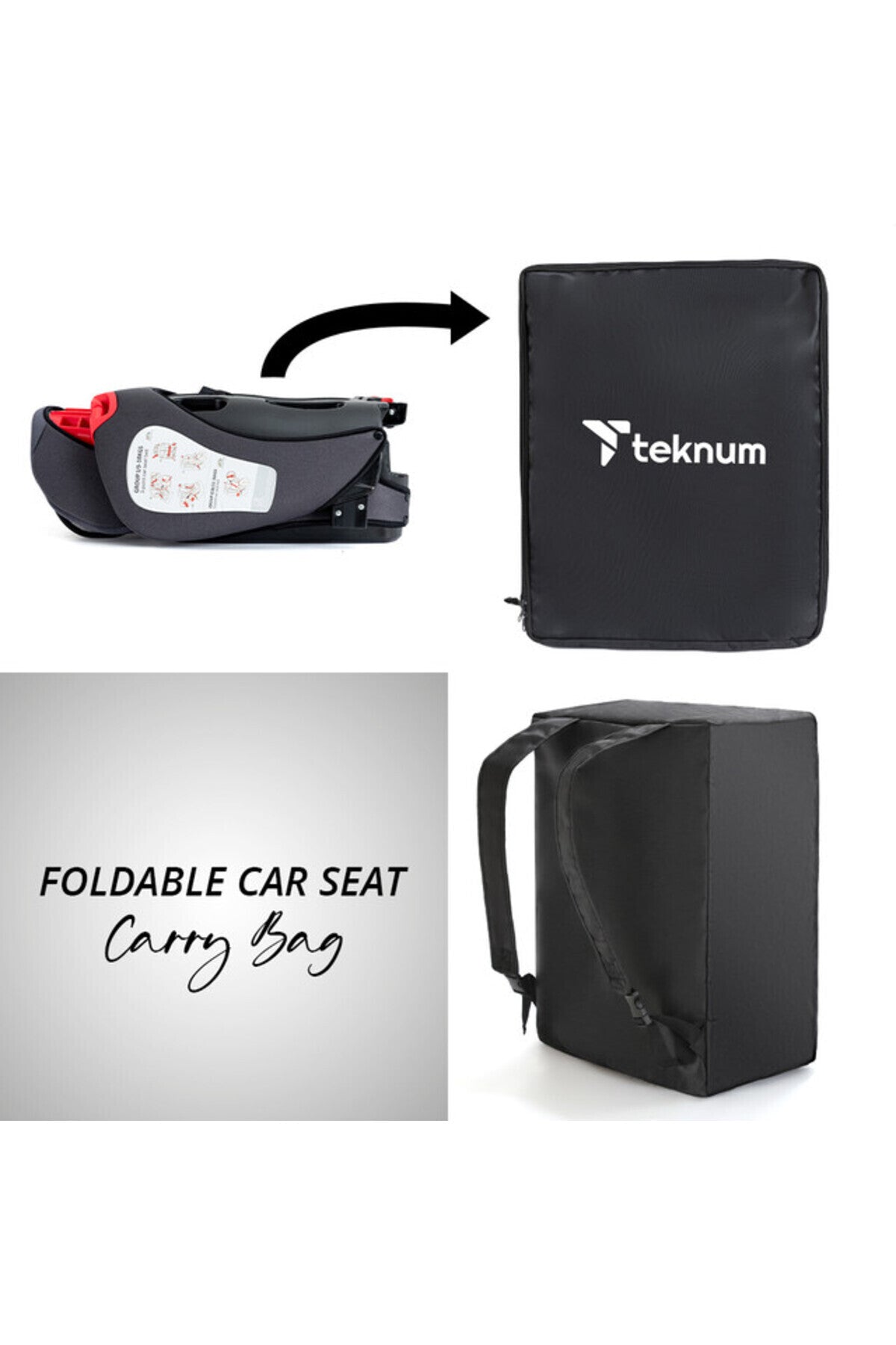 Teknum Pack and Go Foldable Car Seat Grey