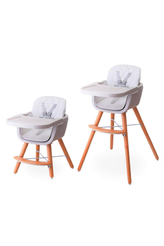Teknum - Premium Dual Height Wooden High Chair - White