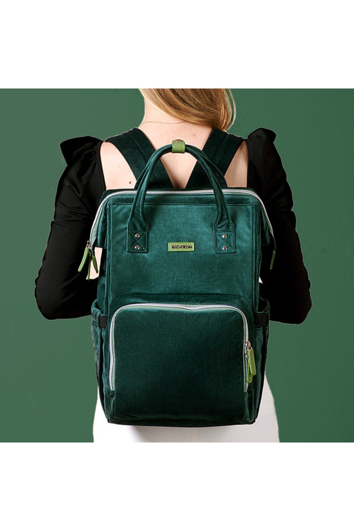 Sunveno Diaper Bag Corduroy - Green