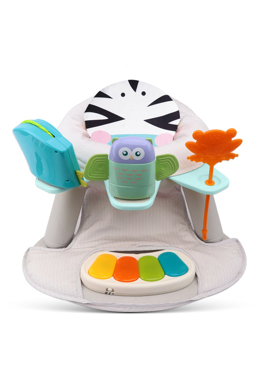 Teknum 2 - IN - 1 Dining Chair/Toddler Play Seat W/Pedal Piano - Zebra