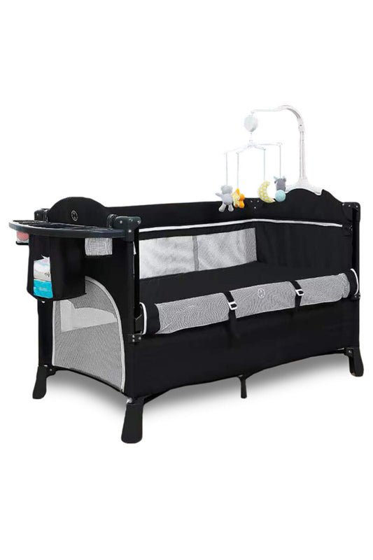 Teknum 4 in 1 Baby Bedside Co-Sleeper Bassinet and Playpen wt Rocker Black