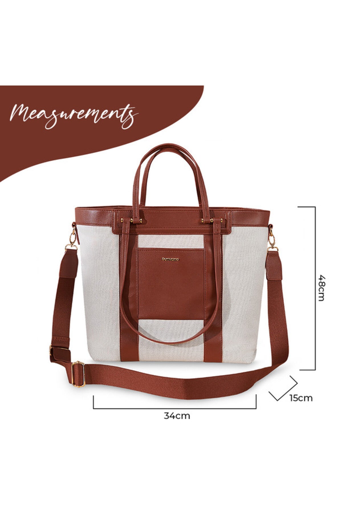 Sunveno - Premium Diaper Bag - Brown
