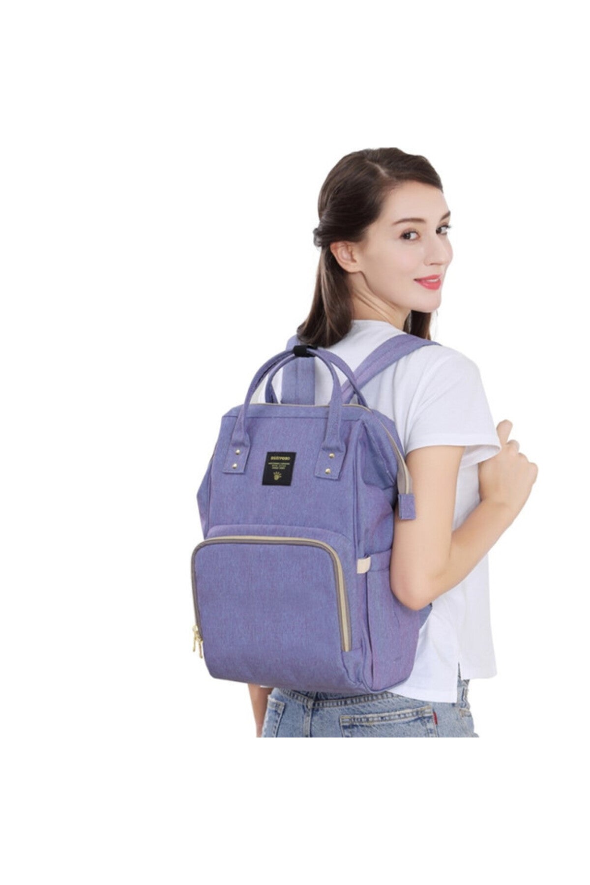 Sunveno Diaper Bag Backpack Large Capacity Baby Nappy Mom and Dad Travel Multifunctional Mamma Separate Milk Bottle Hold