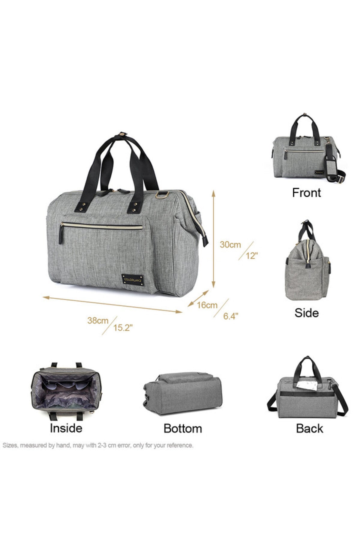 Little Story Zera Mom Dad Diaper Bag - Grey