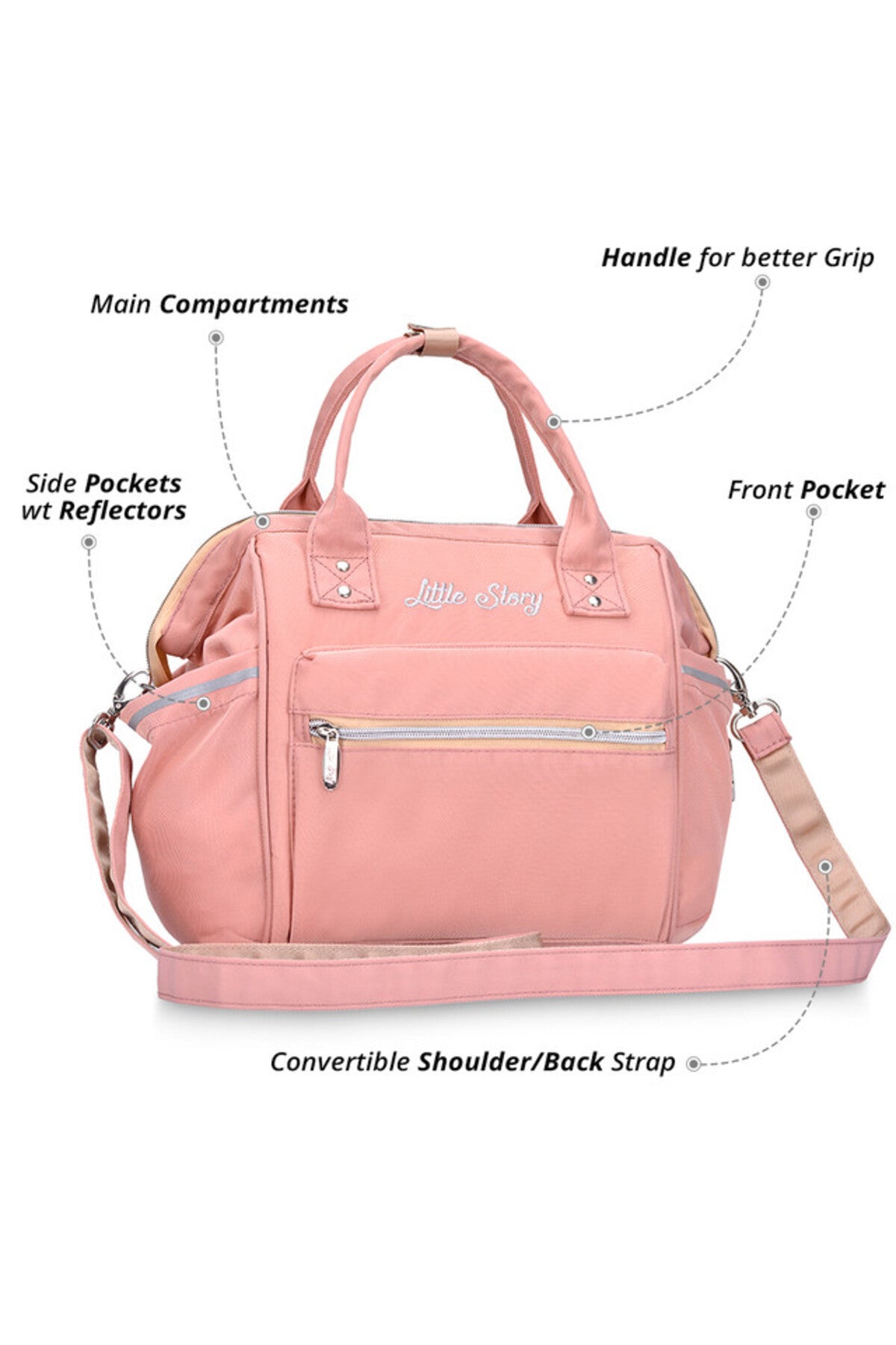 Little Story Ace Diaper Bag - Pink