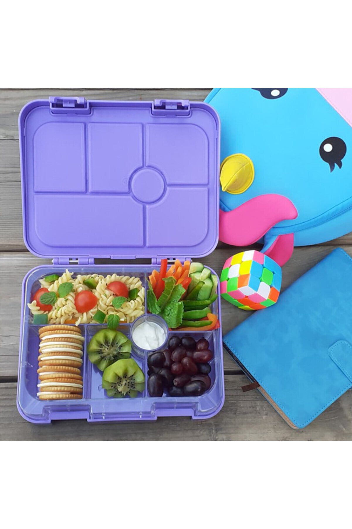 علبة بنتو Eazy Kids 6 أقسام – وجبات مرتبة وآمنة – بنفسجي