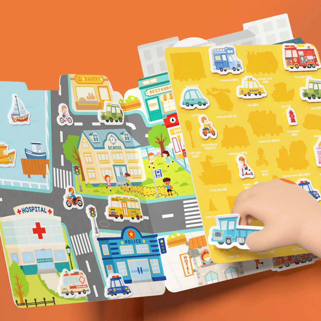 mideer Reusable Jelly Sticker Set - The Bustling Traffic
