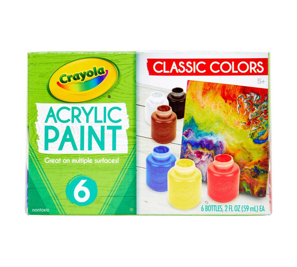 Crayola - Acrylic Paints 2-Oz - 6 Pcs