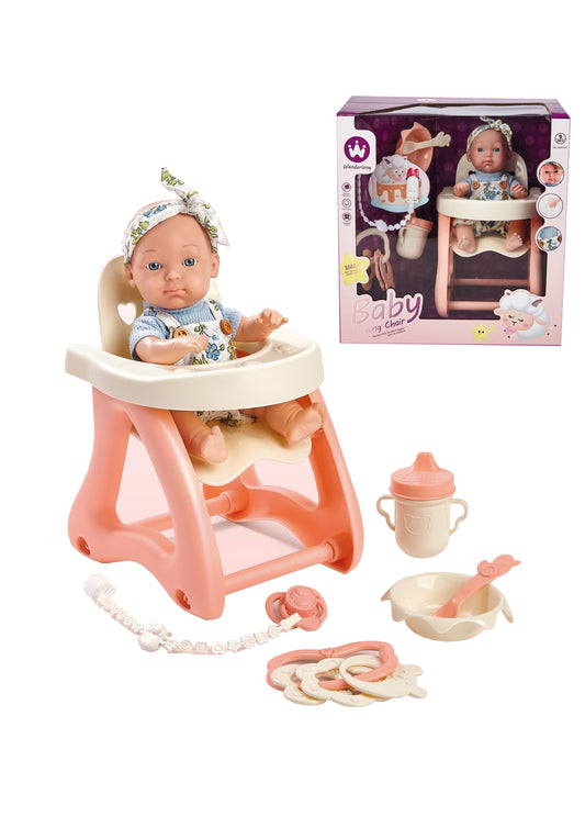 BABY DINING CHAIR + 9 INCH BABY DOLL