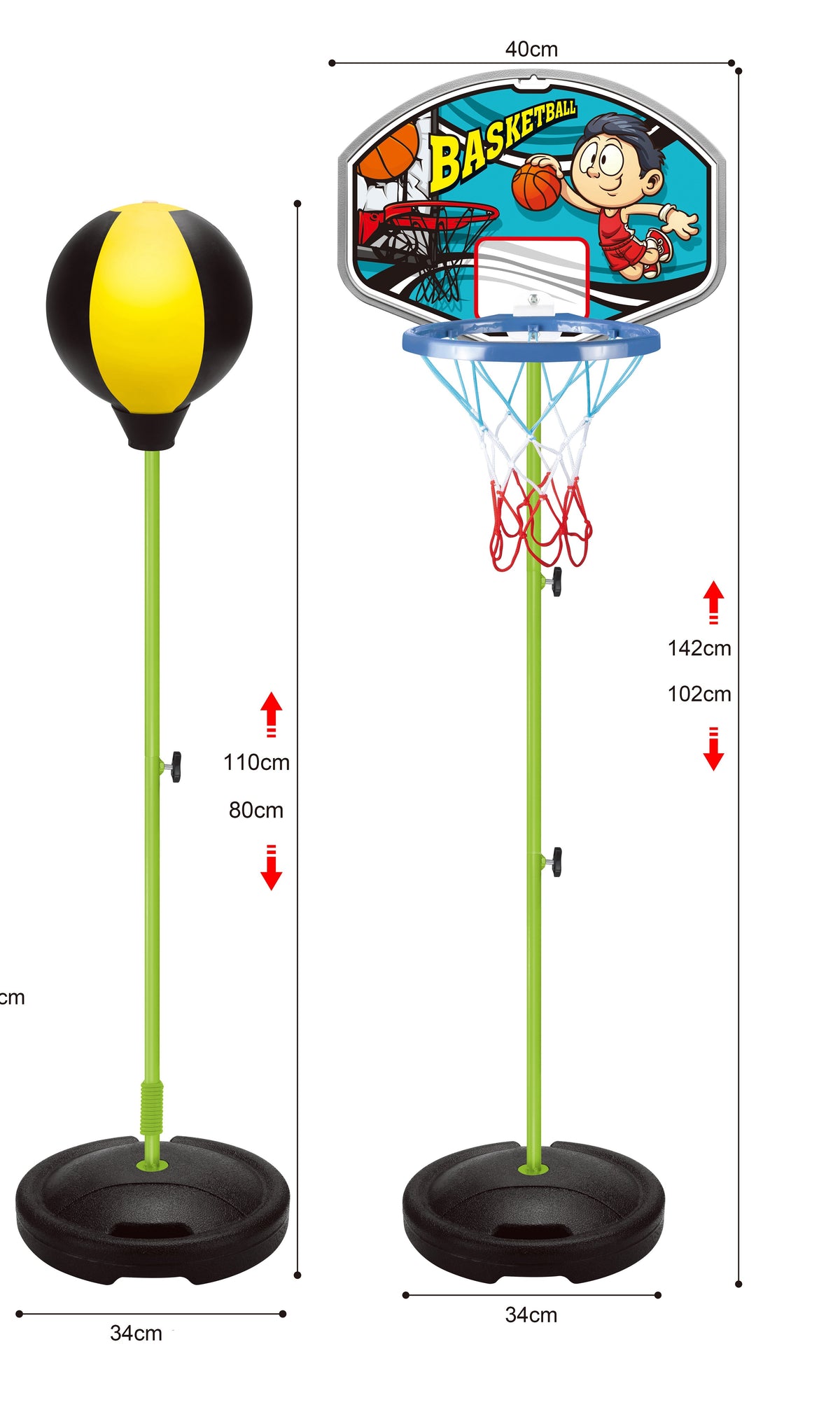 TWO-IN-ONE SIMULATION BASKETBALL RING BOXING RING SET