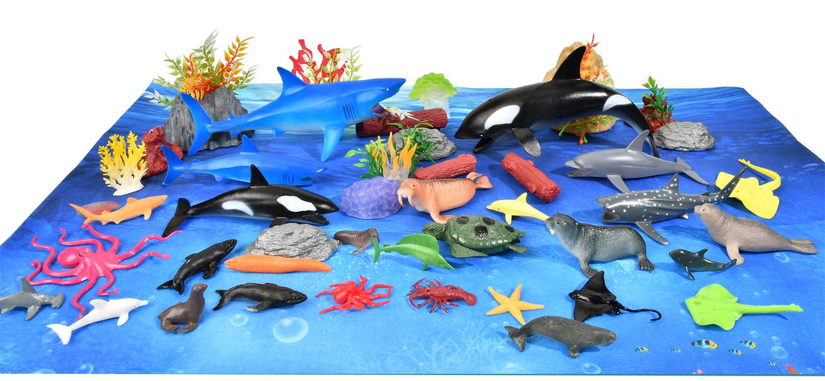 60 PIECE OCEAN WORLD SET (WITH NON-WOVEN MAP)