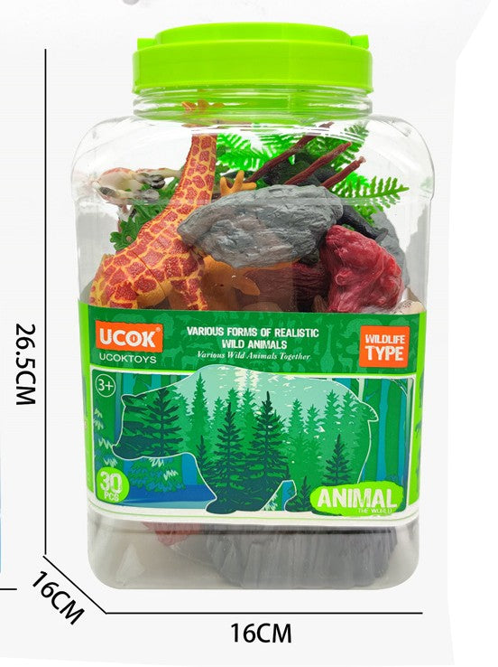 30 PIECE SET OF WILD ANIMAL BARRELS