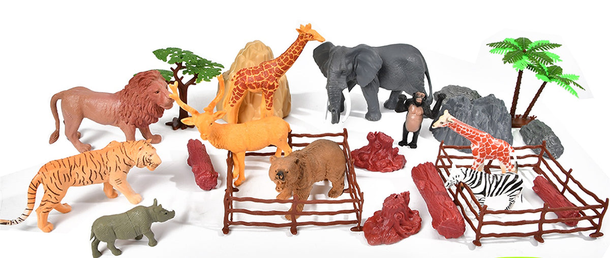 30 PIECE SET OF WILD ANIMAL BARRELS