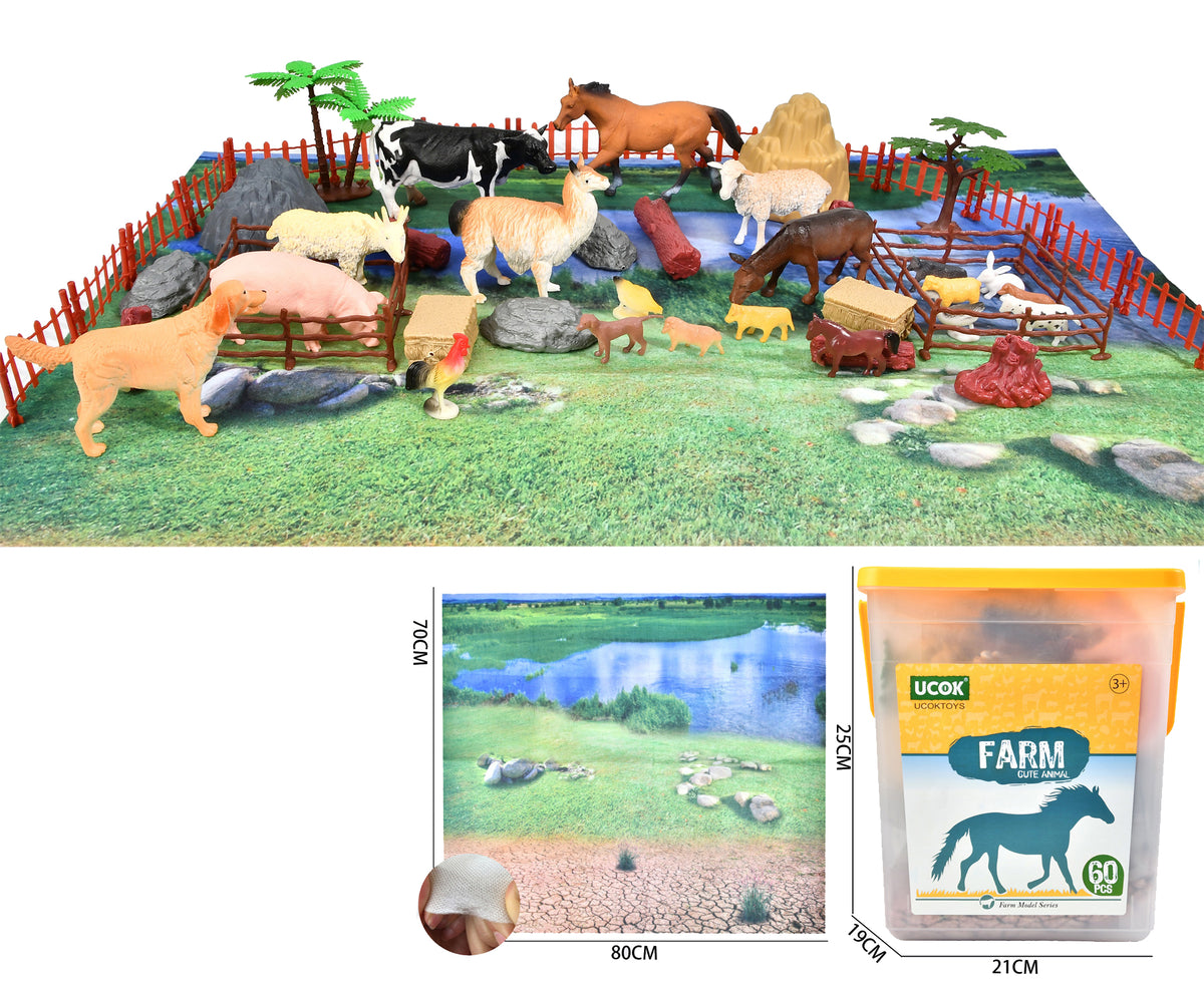 ANIMAL 60PCS WITH NON WOVEN MAP