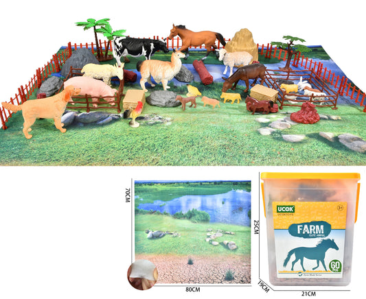 ANIMAL 60PCS WITH NON WOVEN MAP