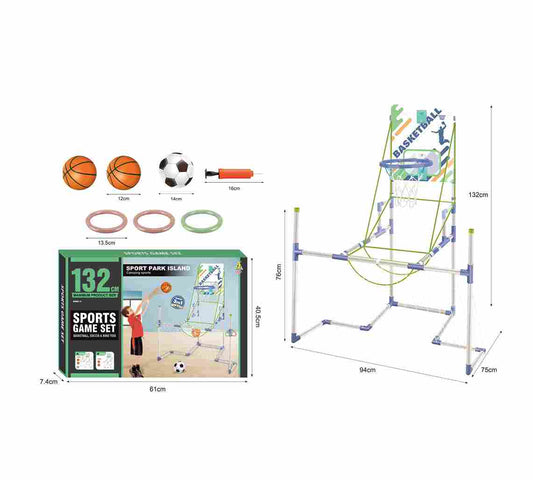 THREE IN ONE BASKETBALL AND FOOTBALL HOOP SET