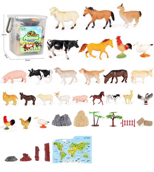 50 PIECE SET OF RANCH ANIMAL COLLECTION DRUM