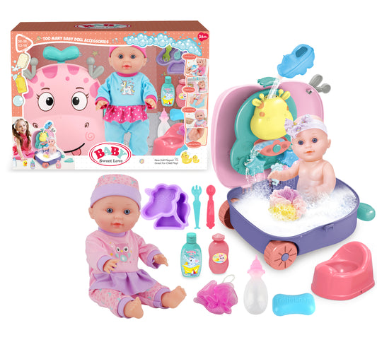12 INCH DOLL WATER PLAY SUITCASE SET