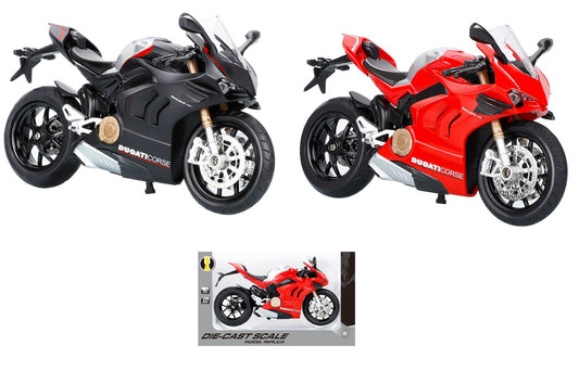 1:12 F/W ALLOY MOTORCYCLE W/LIGHT/SOUND/BATTERY 3*AG13 2COLOUR