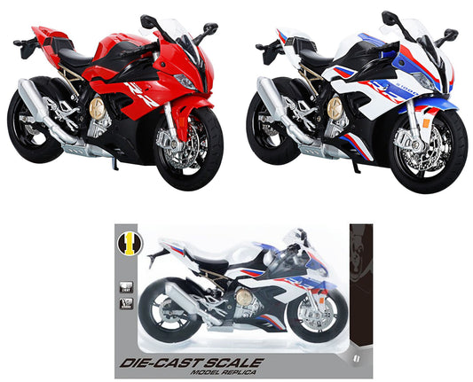 1:12 F/W ALLOY MOTORCYCLE With LIGHT/SOUND/BATTERY 3*AG13 2COLOUR