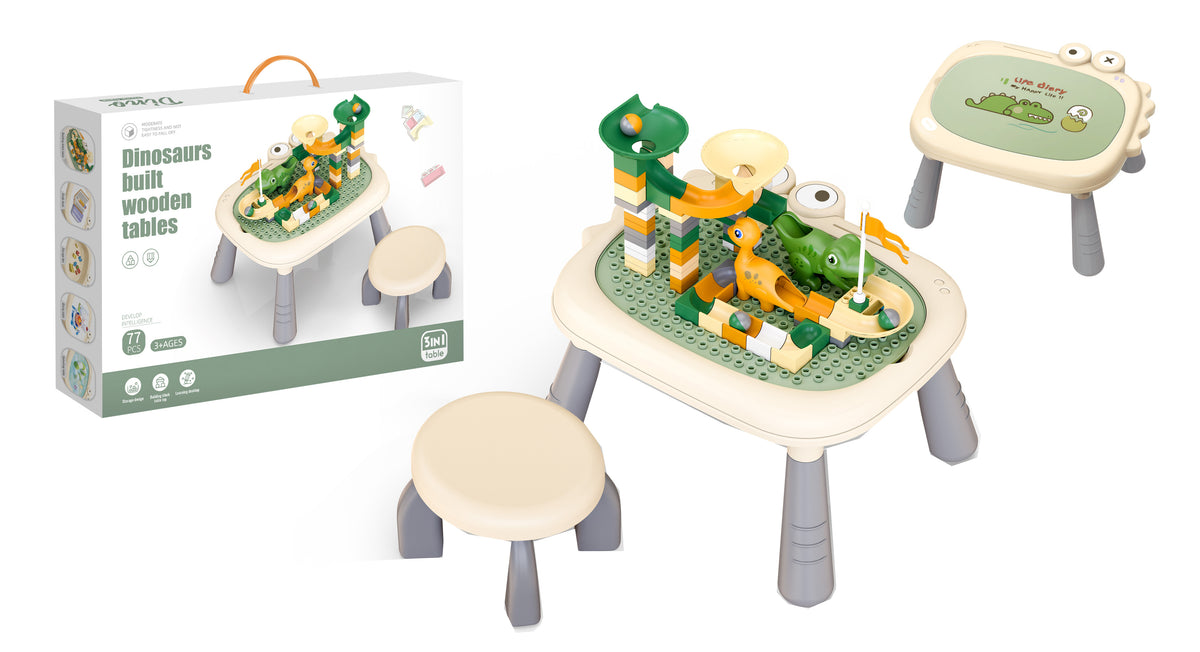 DINOSAUR BUILDING BLOCK LEARNING TABLE
