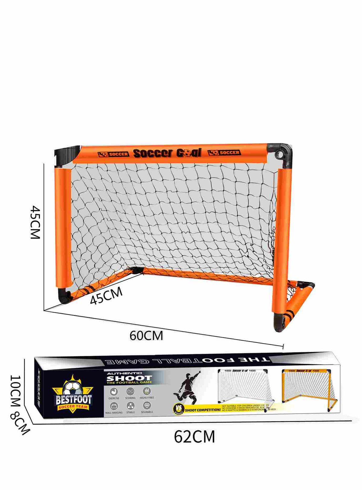 ORANGE FOLDABLE SOCCER DOOR