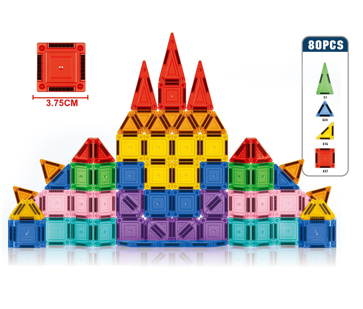 3.75 COLOR WINDOW MAGNETIC PLATES 80PCS