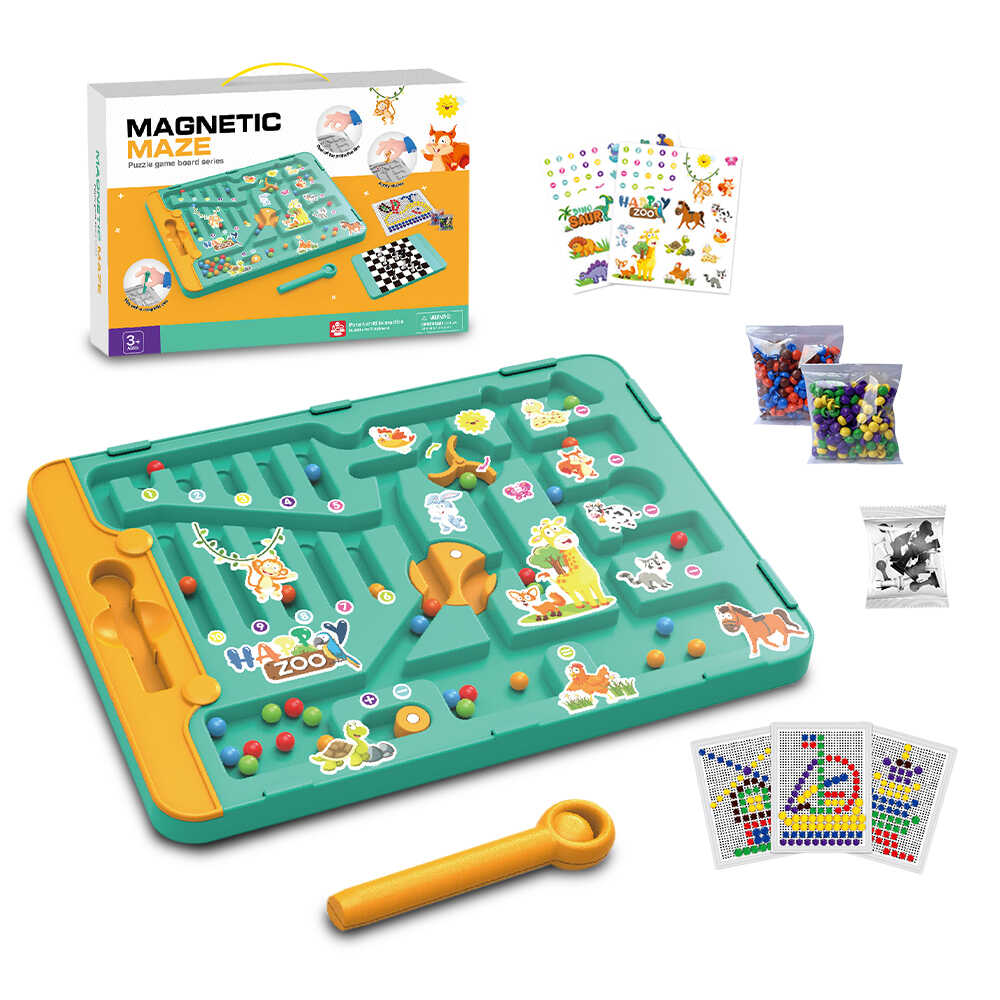 3 In 1 Magnetic Maze Puzzle Board