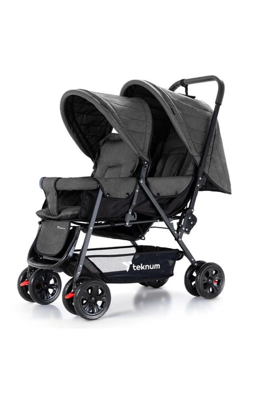 Teknum Double Baby Stroller - Dark Grey