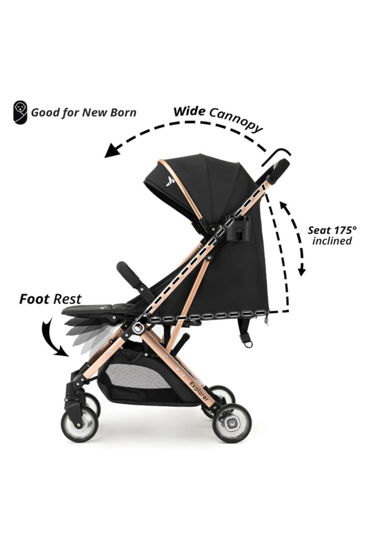 Teknum Explorer Travel Stroller-Black