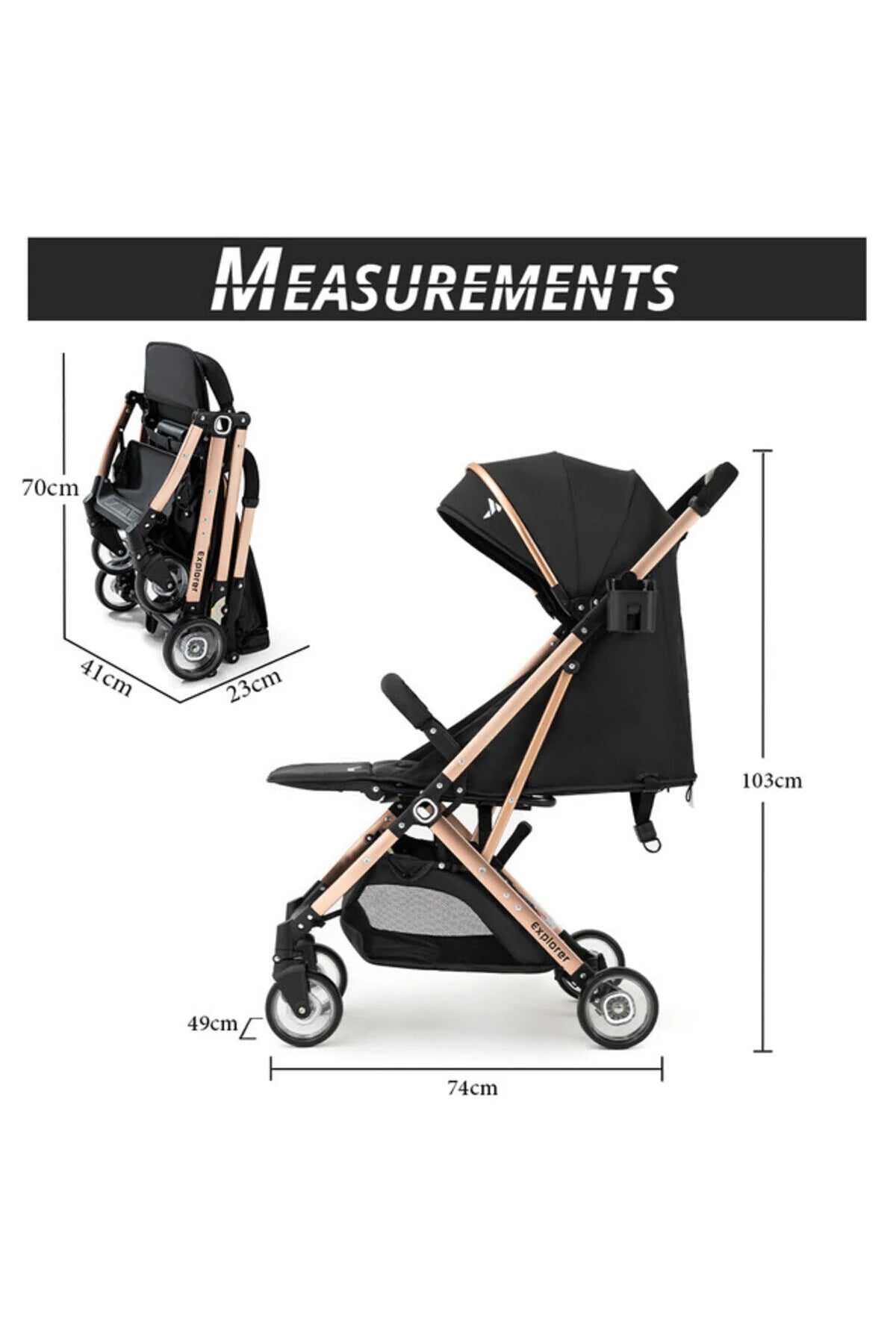 Teknum Explorer Travel Stroller-Black