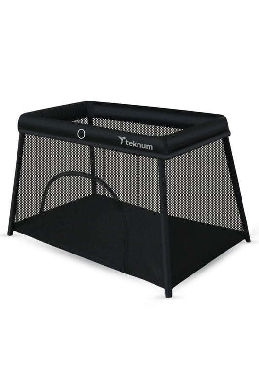 Teknum Portable Quick fold Playard & Cot with Zipper Door & Carry Bag - Midnight Black