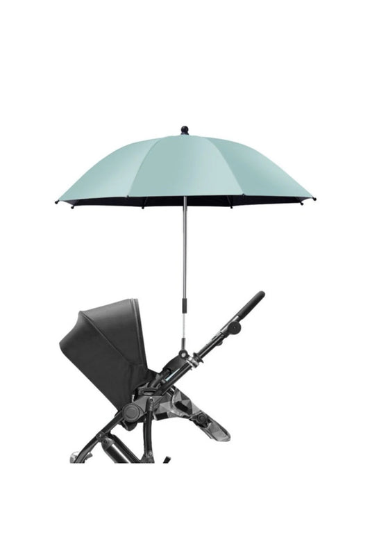 Teknum Universal Stroller Umbrella with Holder Clip Clamp, 360 Degree Rotatable - Green