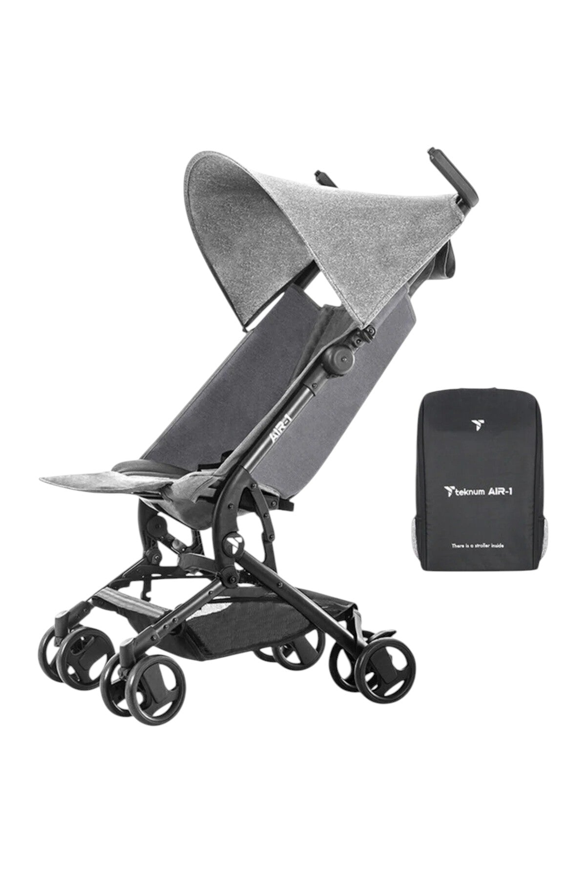 Teknum AIR-1 Travel Stroller w Carry Backpack - Grey