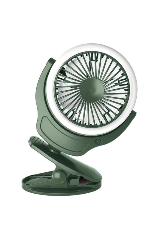 Teknum 2-IN-1 Stroller USB Charging Fan with Light - Green